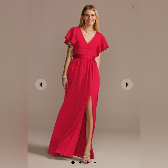 David’s Bridal Flutter Sleeve Bridesmaid Dress - Picture 5 of 5